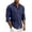 Navy, variant on Guayabera Linen Shirts for Men Short Sleeve Button Down Shirt Hawaiian Shirt Hippie Summer Beach Vacation Shirts Khaki XL
