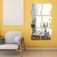 thumbnail image 1 of Paquete de 6 espejos de pared ondulados 3D, decoración de pared acrílica, espejos de TV para sofá y sala de estar del hogar, 1 of 5