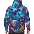 thumbnail image 7 of Fotbe Men's Hoodie with Underwater Turtle Dolphin Octopus Pattern - Kangaroo Pocket Pullover Hooded Sweatshirt, Perfect for Daily Wear, Travel, and Home-X-Large, 7 of 7