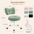 thumbnail image 2 of COOLHUT Vanity Chair with Bow Back, Teddy Fabric Makeup Chair, Girls Desk Chair, Vanity Stool Rolling Chair for Kawaii Bedroom, Study Room, Green, 2 of 9
