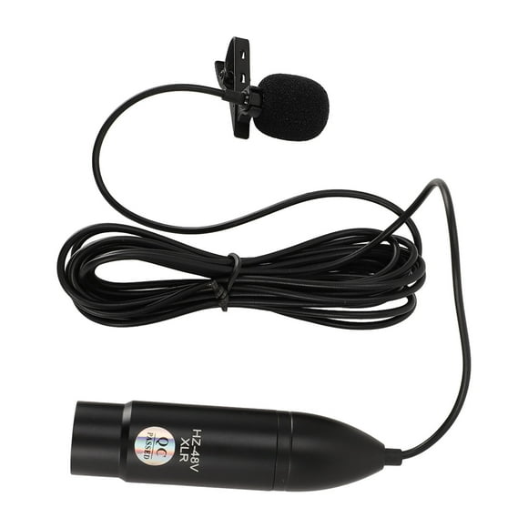 Lavalier Microphone, Omni Directional Lapel Mic Aluminum Alloy 48V Phantom Power for Recording