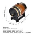 thumbnail image 4 of 3L large capacity vintage color oak red wine barrel whiskey keg with tap barrel dispenser home bar decoration, party drink dispenser, 4 of 9