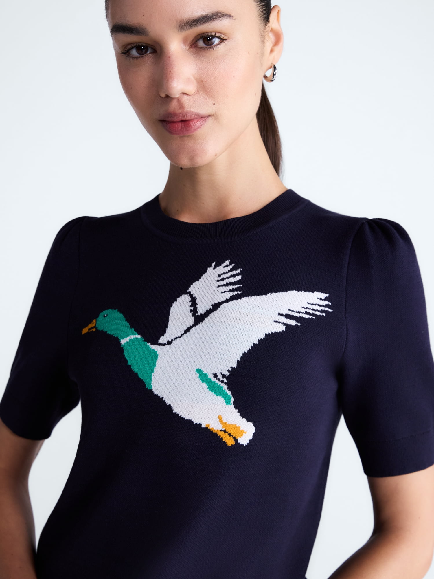 Free Assembly Women's and Women's Plus Crewneck Sweater with Short Puff Sleeves, Sizes XS-4X