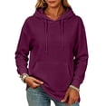 thumbnail image 3 of UDAUDU Women Y2K Hoodie Casual Fleece Oversized Sweatshirts with Pockets Trendy Pullover Sweaters Fall Cute Hoodies Red XL, 3 of 5