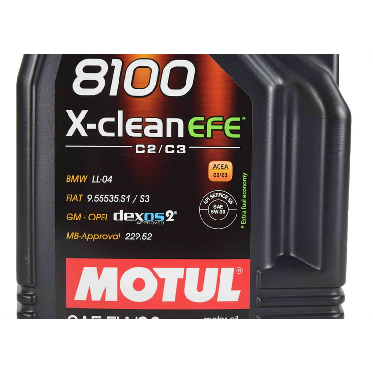Motul 106377 8100 X-Clean+ 5W-30 Motor Oil 5-Liter Bottles