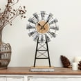 thumbnail image 6 of MODE HOME Farmhouse Table Clock on Stand, Galvanized Windmill Design, Silent Battery-Operated Decor, 6 of 6