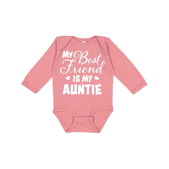 Inktastic My Best Friend is My Auntie with Hearts Boys or Girls Long Sleeve Baby Bodysuit