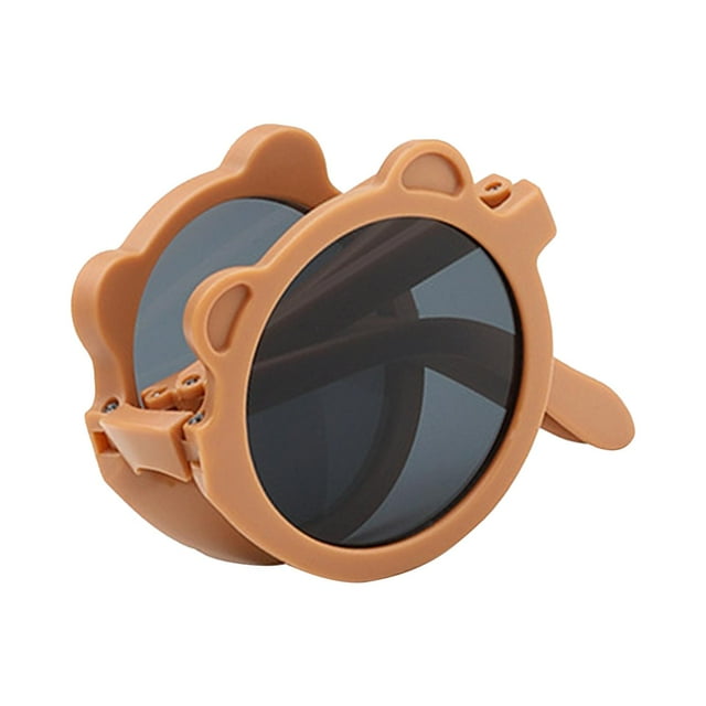 Gafas de sol para niños, gafas de sol plegables, protección solar para niñas, niños, gafas para vacaciones, fotografía de verano Café Gris