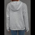 thumbnail image 4 of Sudadera Informal con Capucha de Jacquard Texturizado para Mujer, Sudadera Holgada de Larga de Color Liso Y2K con Bolsillos. Gris L, 4 of 10