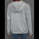 thumbnail image 4 of Sudadera Informal con Capucha de Jacquard Texturizado para Mujer, Sudadera Holgada de Larga de Color Liso Y2K con Bolsillos. Gris XL, 4 of 10