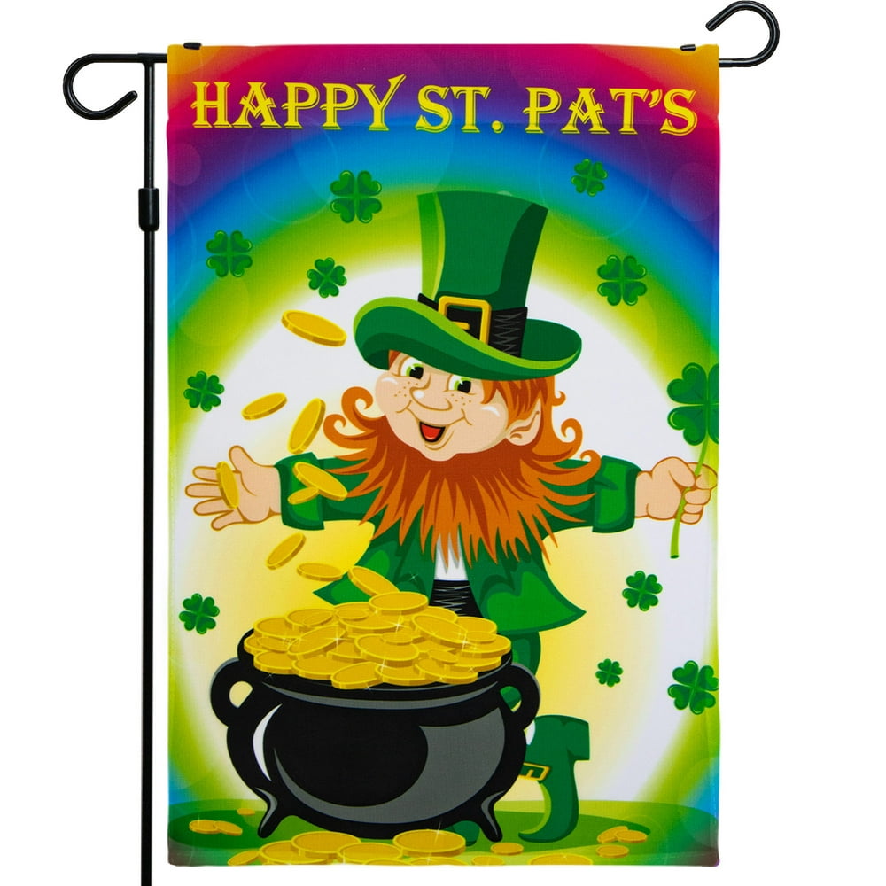 applique garden flags st patricks day