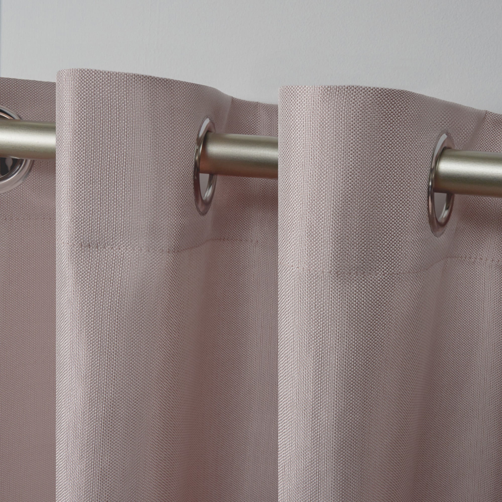 Exclusive Home Curtains Biscayne Indoor/Outdoor Two Tone Textured Grommet Top Curtain Panel Pair, 54x84, Blush