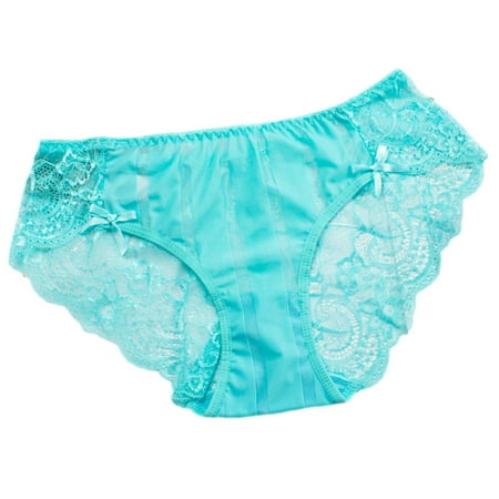 

LONKITO Underwear for Women Fashion Sexy Lingerie Lace Breathable Soft Stretch Underpant Light blue L