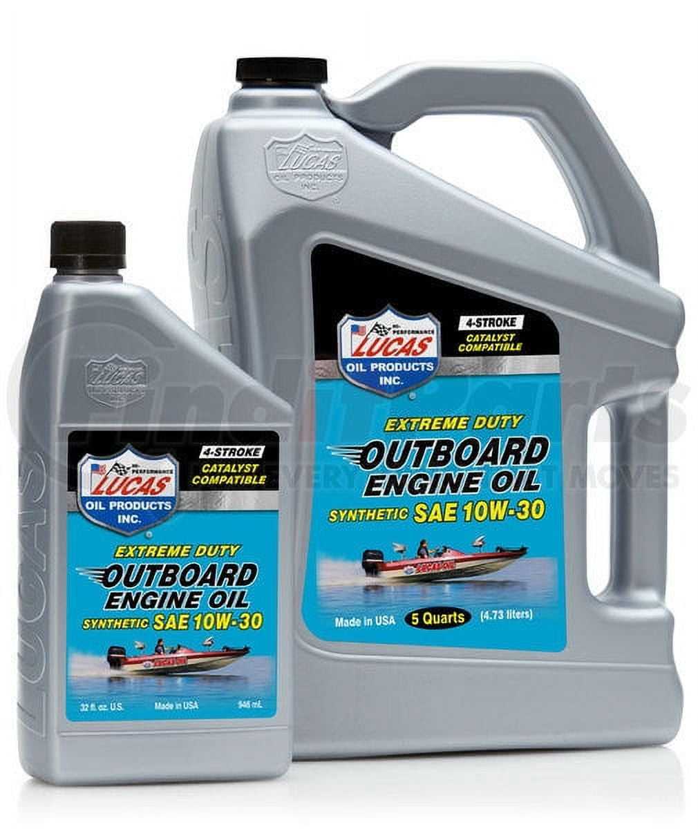 (3 pack) Lucas Oil 10661 Outboard Engine Oil Synthetic SAE 10W-30, 1 QT