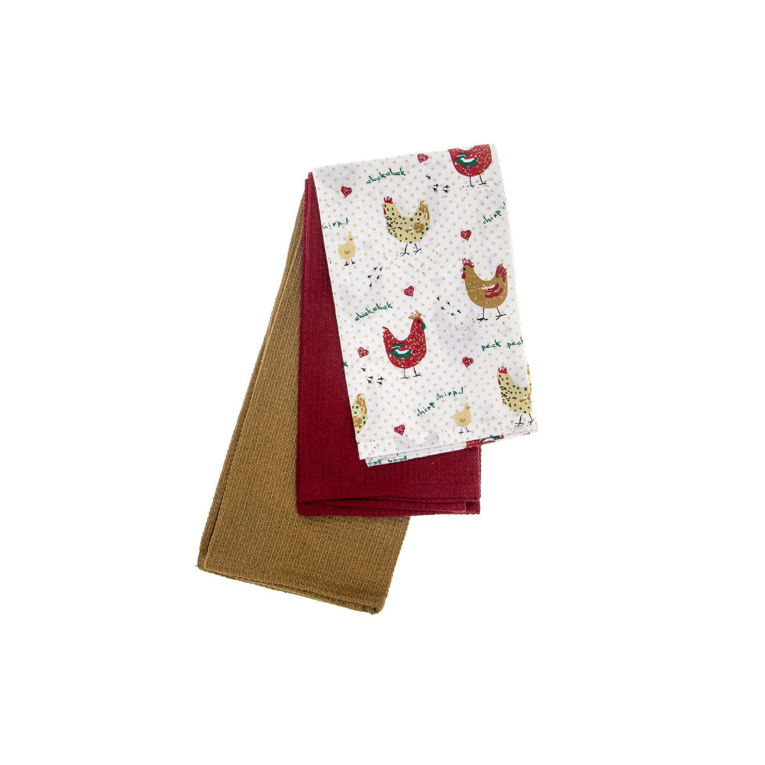 Serviette De Cuisine (Ensemble De 3 Pcs) (Poulet De Ferme) - Ensemble De 2