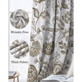 thumbnail image 3 of Brown Farmhouse Blackout Curtains for Bedroom Living Room Darkening Curtains 84 Inch Length 2 Panels Set Floral Floral Plant Leaf Vintage Spring Window Curtain Window Treatment Grommet Drapes 42"x84", 3 of 9