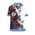 thumbnail image 5 of GNFQXSS Women Floral Print Crew Neck Short Sleeve T-Shirt Casual Lightweight Breathable Pullover Top For Daily Wear Wine XXXL, 5 of 5