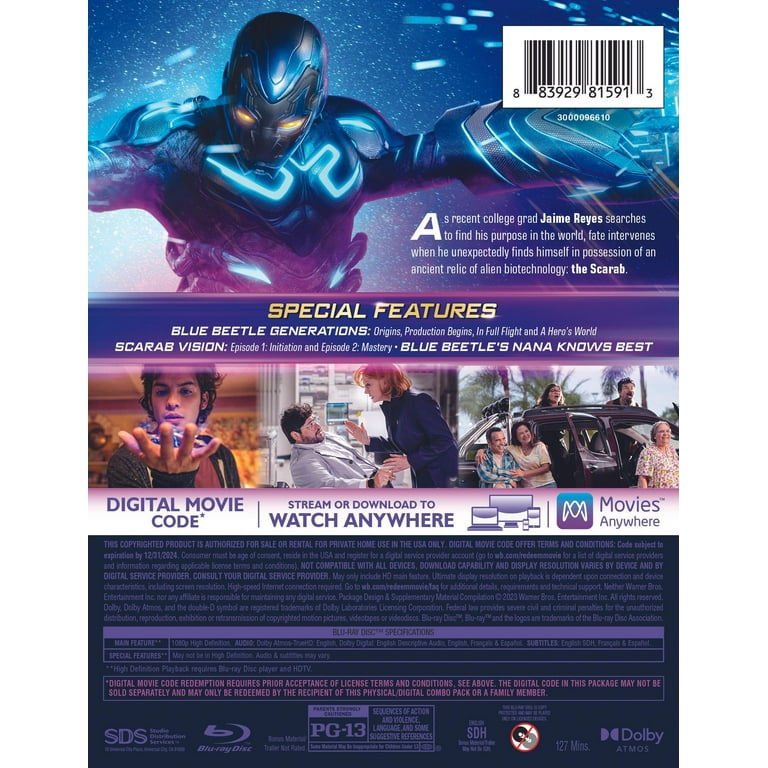 Blue Beetle (Walmart Exclusive) (Steelbook Blu-ray + DVD + Digital Copy)