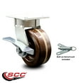 thumbnail image 2 of 5 Inch KP High Temp Phenolic Swivel Caster w/Bronze Bearing and Brake/Swivel Lck, 2 of 2