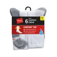 thumbnail image 1 of Calcetines Dobles Resistentes Hanes para Hombre, talla 12-14, 6 Pares, blanco, 1 of 3