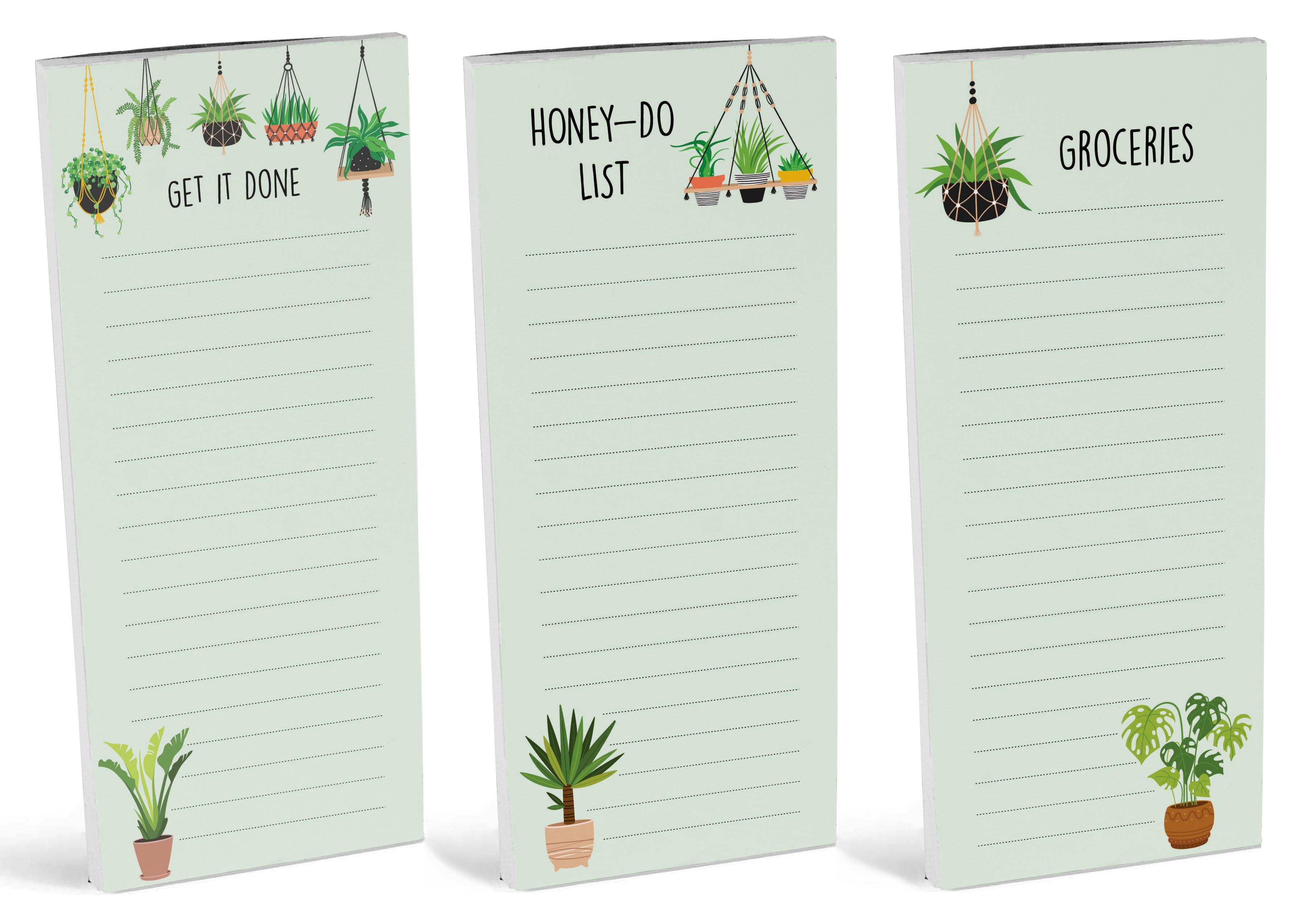 Inkdotpot Pack of 3 Magnetic Fridge To-Do List Notepads- Magnetic Memo Pads For Refrigerator-(50 Sheets Each)-HZ