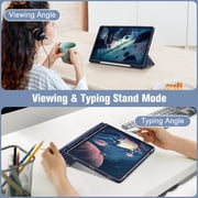 Fintie Hybrid Slim Case for Samsung Galaxy Tab S10 Lite/ S10 FE/ S9 FE 10.9 Inch/ S9 11 Inch with S Pen Holder, Shockproof Cover with Clear Transparent Back Shell, Auto Wake/Sleep, Blooming Hibiscus
