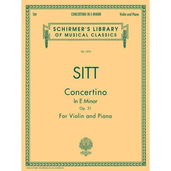 Concertino in E Minor, Op. 31 : Violin and Piano (Paperback)