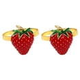 thumbnail image 1 of MasteelfCA 2Pcs Strawberry Shape Napkin Buckles Decorative Napkin Rings Party Fruit Design Napkin Rings, 1 of 8