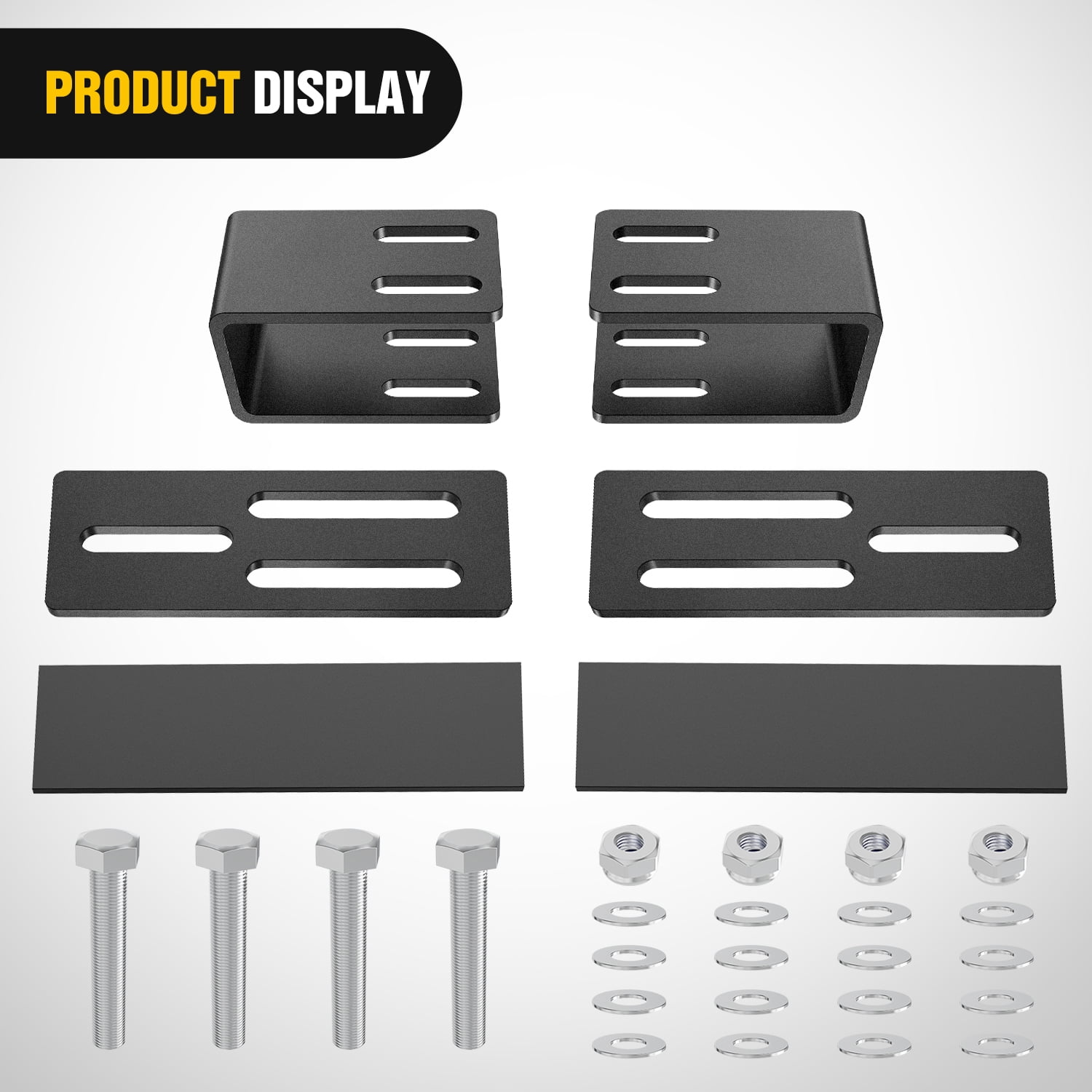 Nilight LED Light Bar Bracket Non-Slip Light Clip Mounting Brackets for SUV, Off-Road, Vehicles with Luggage Racks 2 Years Warranty,Black