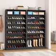 thumbnail image 4 of Tribesigns 9 Tier Shoe Cabinet, 40-45 Pairs Wood Freestanding Shoe Storage Cabinet, 70.9" Tall Open Storage Shoe Cabinet for Entryway, Pure Black, 4 of 7