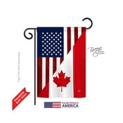 Breeze Decor 58190 US Canada Friendship 2-Sided Impression Garden Flag - 13 x 18.5 in.