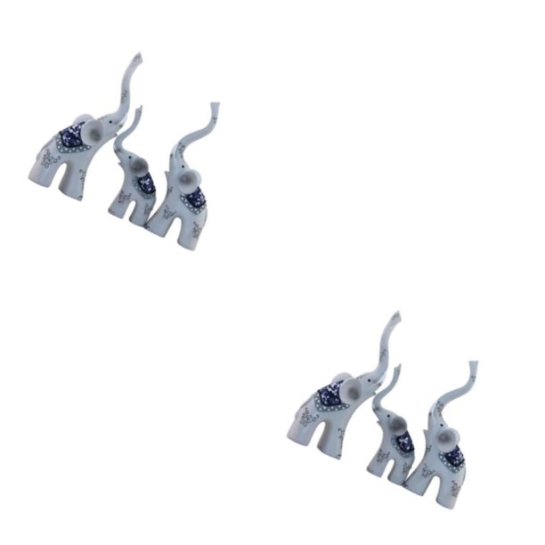 Ounissouiy Elephant Statue Resin Figurines Crafts Sculptures Home Decor Ornament 3 gris 22 cm 2Conjunto