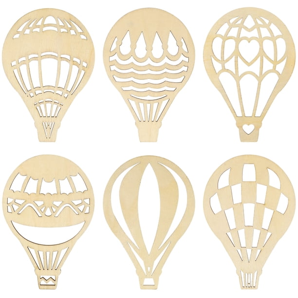 30 adornos de madera con forma de globo aerostático, sin terminar, para pintar, con grafitis, para manualidades.