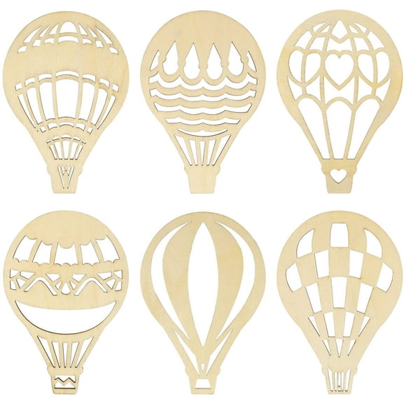 30 adornos de madera con forma de globo aerostático, sin terminar, para pintar, con grafitis, para manualidades.