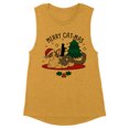 thumbnail image 1 of Merry Catmas Women's Muscle Tank Small Antique Gold, 1 of 5
