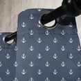 thumbnail image 4 of Ambesonne Marine Grommet Curtain, Anchors Sea Travel Nautical, 50" x 63", Bluegrey White, 4 of 6