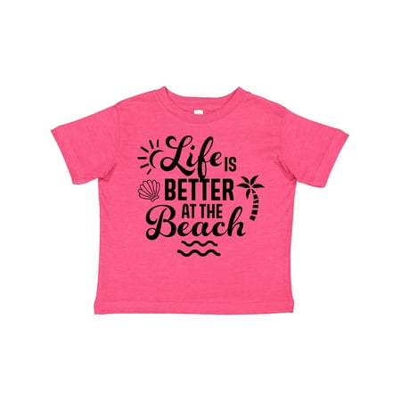 

Inktastic Life is Better at The Beach with Sunshine Seashell and Palm Trees Boys or Girls Toddler T-Shirt