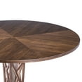 thumbnail image 2 of Crystal 48" Round Dining Table in Walnut Veneer column and Brushed Stainless Steel finish with Walnut Veneer Wood Top, 2 of 4