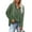 Green, variant on Women's Hooded Blouse Long Sleeve with Button Front and Drawstring, Casual Polyester Spandex Blend Top for Daily Wear and Comfort