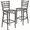 Mahogany Wood Seat/Clear Coated Metal Frame, variant on Flash Furniture 2 Pack HERCULES Series Silver Antique Finish with Clear Coat Ladder Back Metal Restaurant Barstool - Cherry Wood Seat