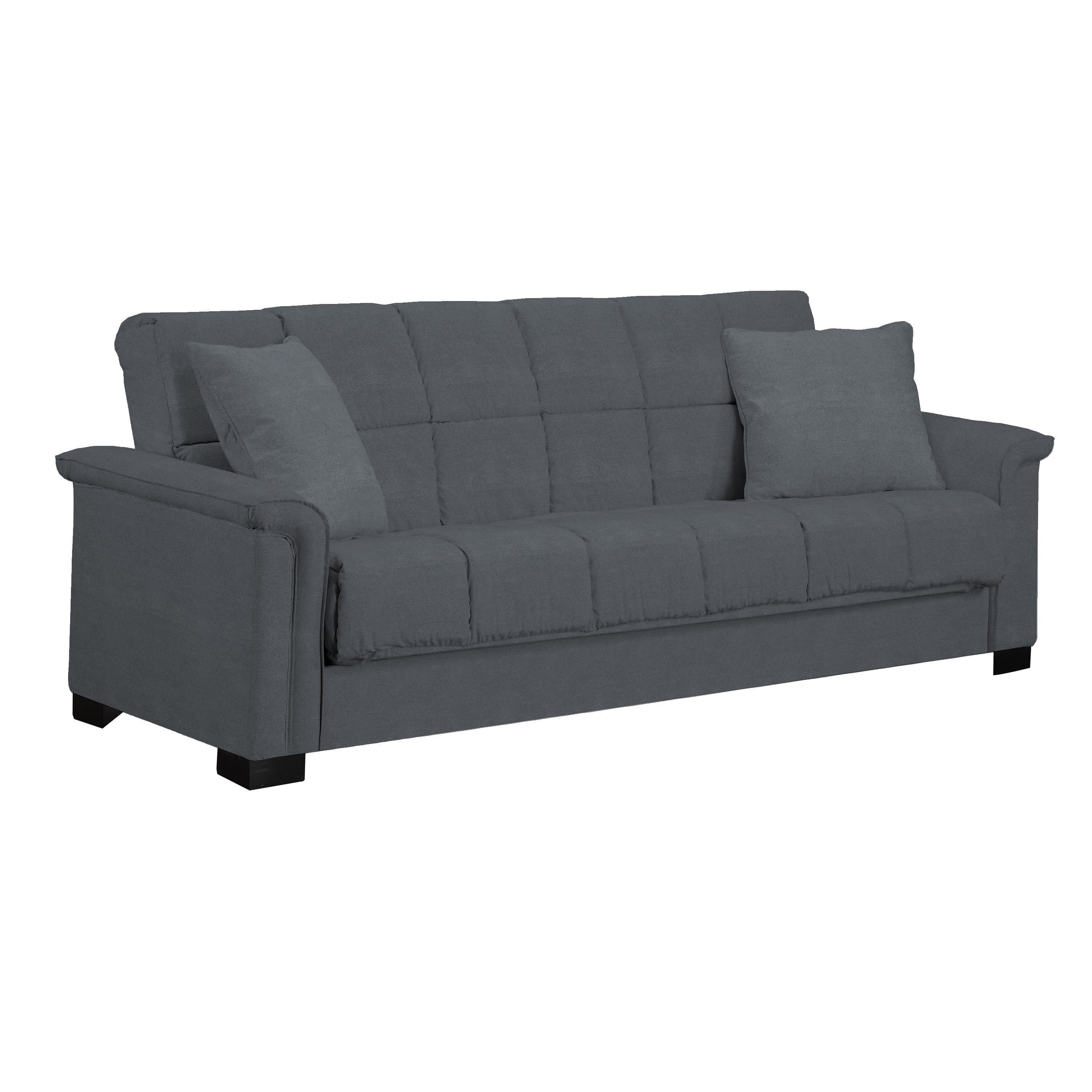 Handy Living Caroline Grey Microfiber Convert-a- Couch 