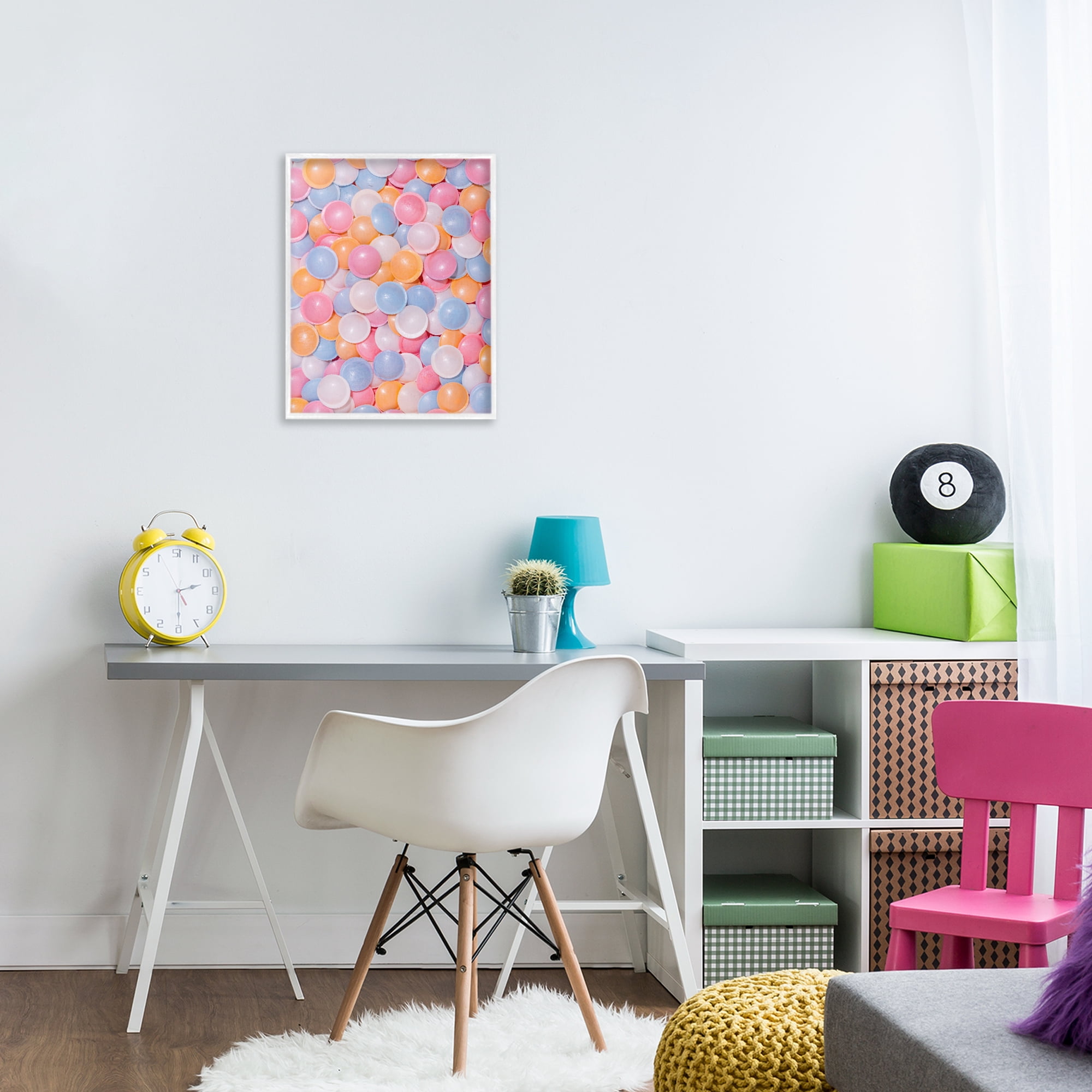 Stupell Industries Retro Pastel Candies White Framed Giclee Art, design by LISH Creative