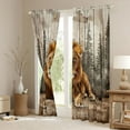thumbnail image 4 of Feelyou Rustic Lion Animal Black Out Curtains for Kids, Vintage Lodge Cabin Curtains Pack of 2 (42x63 Each), Jungle Wildlife Bedroom Curtains, Curtains and Drapes Decor, 4 of 7