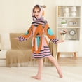 thumbnail image 4 of FORMRS Niños Bathrobe Unisex Hooded Robe Soft Plush Pajamas Sleepwear, Size 2-3T, Orange Circle, 4 of 7
