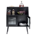 thumbnail image 6 of Wine-Specific Glass Door Sideboard Buffet Cabinet - Versatile Side Dining Table-Black, 6 of 9