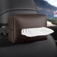 thumbnail image 1 of Caja de pañuelos para coche, reposabrazos, toallero, visera para el sol, para colgar en el respaldo del asiento, color marrón, 1 of 7
