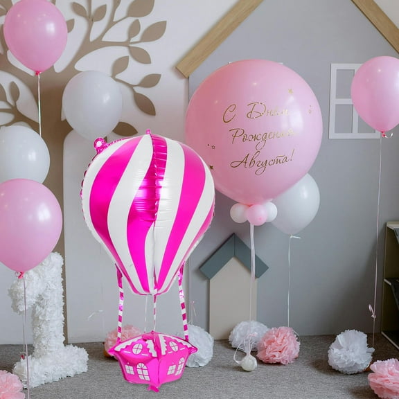 HEMOTON 4 Pcs Aluminum Hot Air Balloon Decoration For Birthday Parties Reusable Aluminum Foil Inflatable Hot Air Balloon Inflatable Hot Air Balloon Decoration