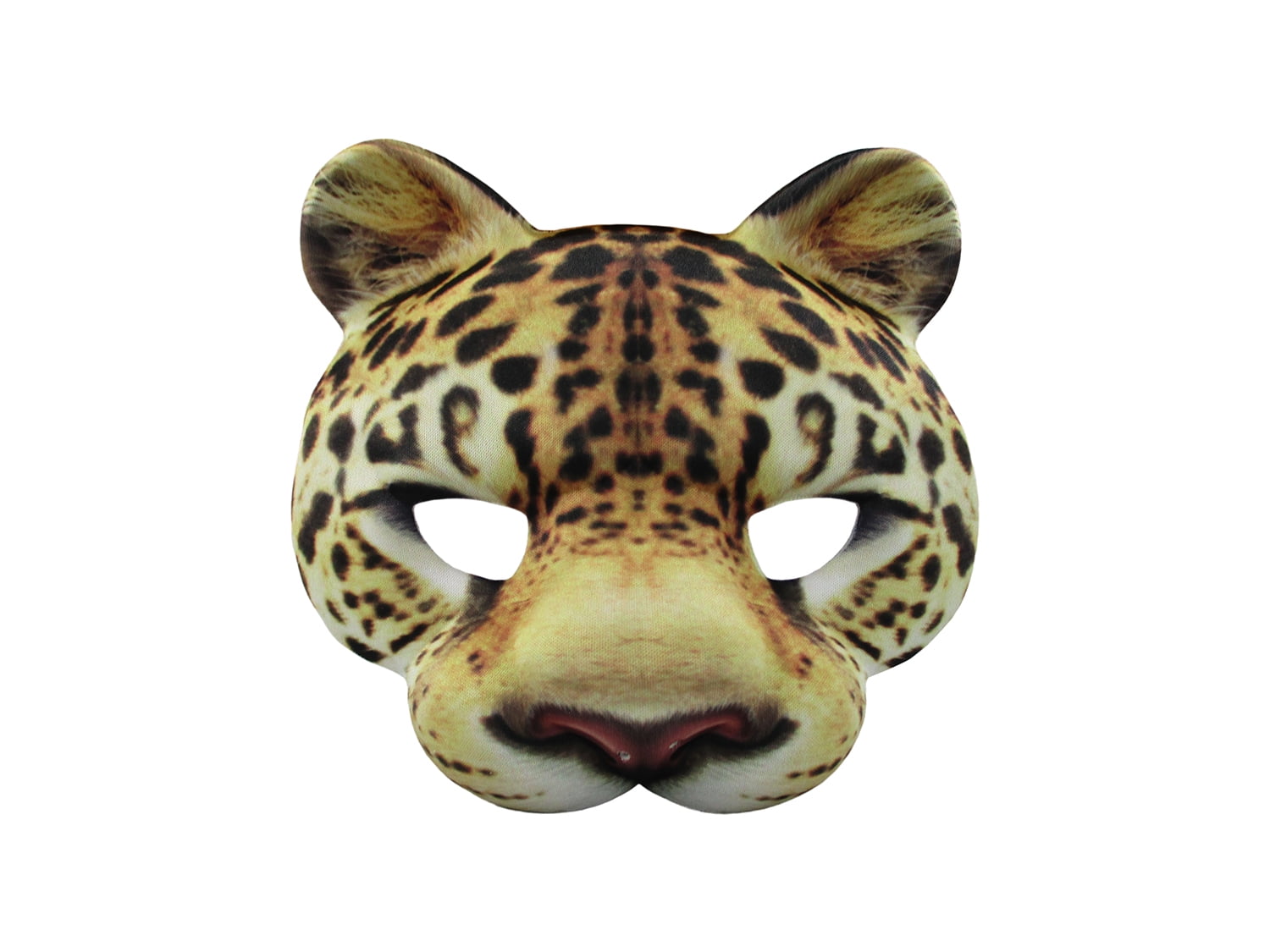Leopard Half Mask Realistic Look Soft Foam Face Mask Halloween Costume ...