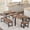 Walnut Cushion, variant on Dining Table for 6-8, 63" Large Extendable Dining Room Table for 6, Kitchen Table with Metal Frame & MDF Board, Wood Dinner Table for 6 - Natural Wood