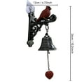 thumbnail image 2 of Iron Dinner Bell for Outdoor Front Door,Redtail Memoria Porch, Wall Mountable Welcome Bell, Antique, Vintage Style for Home Decor, 2 of 9